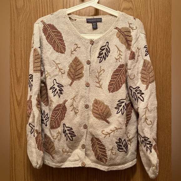 Sweaters - Vintage Northern Isles autumn linen/cotton cardigan